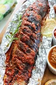 Open fire herb basted Catfish