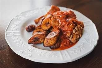 Street style Agoyin beans with crispy plantain and fish